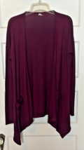 Mudd Burgundy Waterfall Open Front Cardigan Sweater Size S - $20.10
