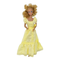 VINTAGE 1981 MATTEL MAGIC CURL BARBIE DOLL # 3856 ORIGINAL YELLOW DRESS - £29.01 GBP