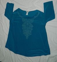 Womens FOREVER JADE Brand Casual Blue Teal Blouse Pullover size 3X - $9.85