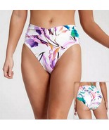 CALIA Women&#39;s High Rise Shirred V Front Swim Bottoms Cream/Multi XS, S, ... - $184.71 MXN