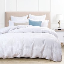Waffle Weave Duvet Cover Set For All Seasons, Pre-Washed Soft Decorative - £79.91 GBP