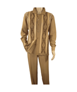 Men Silversilk 2pc Fancy walking leisure suit Italian woven knits 4407 C... - $156.87 CAD
