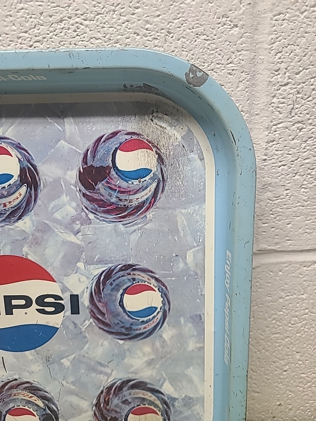 Vintage 1960's Ice Chest Enjoy Pepsi-Cola 13" Square Metal Advertising Tray Item image 3