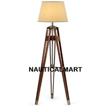 Nauticalmart Brass Finish Tripod Floor Lamp Stand With Shade - $375.21