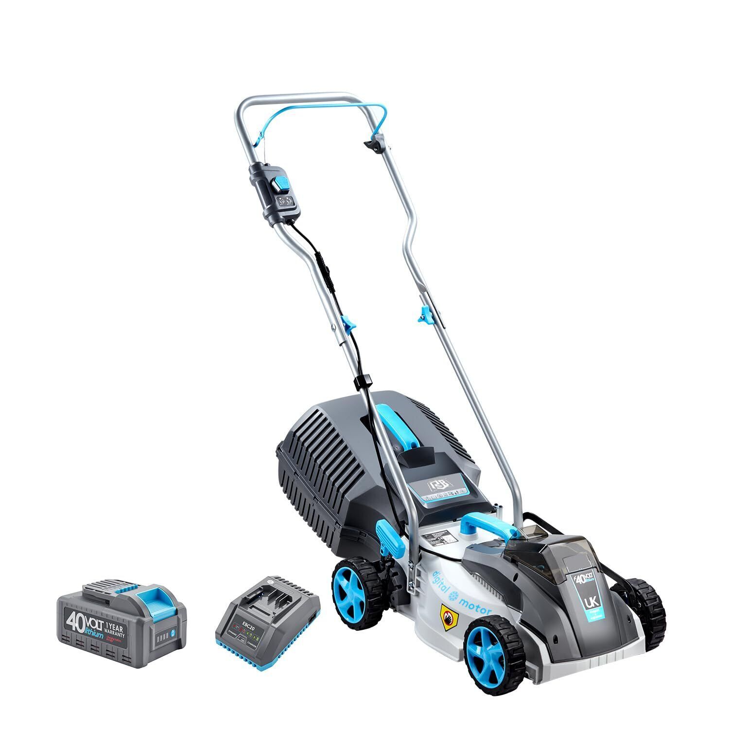 RB 40V 15&quot; Brushless Cordless Lawn Mower 2-in-1 Battery Power Lawn Mower... - $265.54