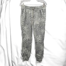 Splendid Collection Joggers Women’s Medium Gray Soft, Palm Print Drawstr... - $28.04