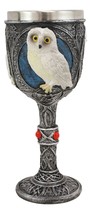Ebros Dazed Snow White Owl With Celtic Tribal Tattoo Wine Goblet Chalice... - $24.99