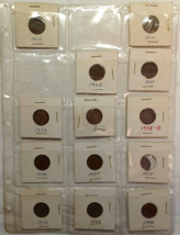 93 Lincoln Wheat Pennies 1917s 1972S US Various grades Unsearched in hol... - $72.27