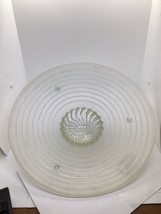Vtg Art Deco Glass Light Shade Cover Satin Frosted And Clear  13 in Ligh... - $22.06