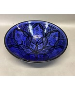 Royal Blue Handmade Handpainted Salad Fruit Serving Bowl - 5.75”Hx14”D - €21,42 EUR