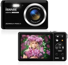 Digital Camera 1080P Fhd 20Mp Small Camera For Kids, With 2.8 Inch Lcd, Black - £69.53 GBP