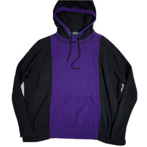 LRL Ralph Lauren Colorblock Sweater Hoodie Pullover Womens Size S Black Purple - £19.38 GBP