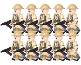 WW1 British Army The 7th Armoured Division Soliders 10 Minifigure Sets - £14.36 GBP