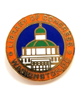 Library of Congress Washington DC Enamel Pin Capitol Dome Building Souve... - €12,01 EUR