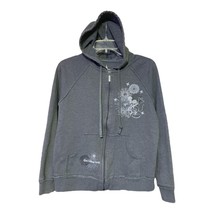 Disney Parks Womens Gray Embroidered Mickey Hoodie Jacket Size Medium - £11.74 GBP