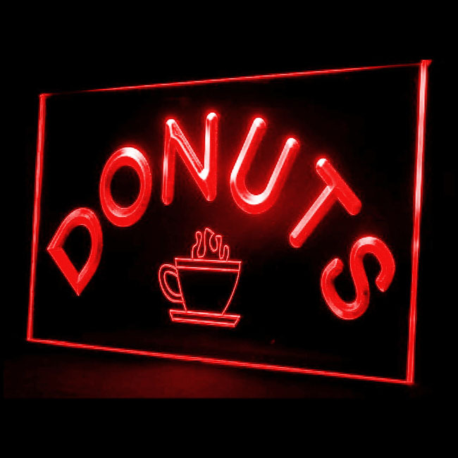 110028B Donuts Cafe Shop New Coffee Freash Bread Cream Beverages LED Lig... - $21.99
