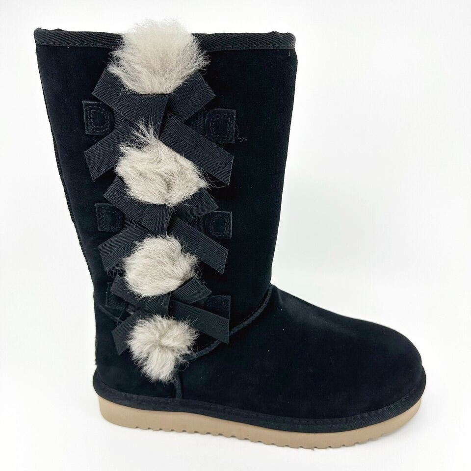 Koolaburra by UGG Victoria Tall Womens Black Faux Fur Shearling Suede Boots - $49.95