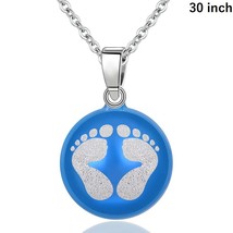 New 20mm Baby Footprints Necklace Pregnancy Chime Ball Harmony Bola Pendants Fas - £18.54 GBP