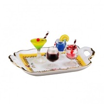 Happy Hour Cocktail Set 1.466/5 French Rose Reutter DOLLHOUSE Miniature - $21.30