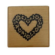 Valentine Floral Heart Wreath Mini Rubber Stamp PSX A-552 Vintage 1988 New - $4.00