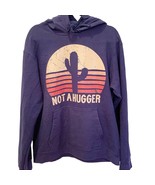 Port &amp; Co Navy Cactus Not A Hugger Graphic Hoodie Large - $38.91 CAD