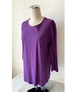 Orvis Purple Cotton Knit Round Neckline Long Sleeve Shirt - Women&#39;s Large - $306.53 MXN