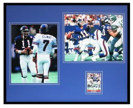 Phil Simms Signed Framed 16x20 Photo Display JSA Giants w/ John Elway - £97.33 GBP