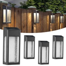 Solar Outdoor Lights, Metal Seeded Glass Solar Fence Lights, Auto On/Off... - £58.66 GBP