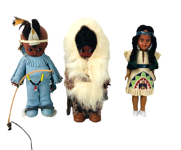 3 Vintage Native American &amp; Inuit/Eskimo Plastic Dolls 6-6.5&quot; Sleepy Eyes on 2 - £23.40 GBP