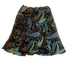 Vintage 90s 2000s Y2K Skirt Flowy Boho Grunge Fairycore Paisley XL Green... - $260.95 MXN