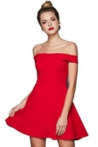 Teeze Me Junior Off Shoulder A Line Party Dress Size:13/14 Color:Red - $51.38