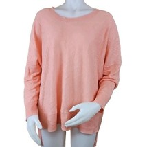 Eileen Fisher Linen Sweater Womens L Peach Apricot Boat Neck Step Hem Tunic - €22,35 EUR