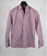 Hugo by Hugo Boss Mens Button Down Long Sleeve Slim Fit Burgundy Shirt 1... - $47.39 CAD