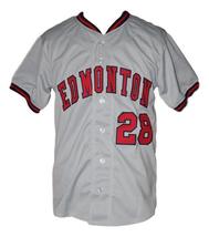 Custom Name # Edmonton Trappers Retro Baseball Jersey Button Down Grey Any Size image 4