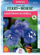 GIB California Bluebell Flower Seeds Ferry Morse  - $9.00
