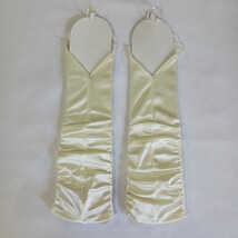 Sexy Women's Nylon Spandex Blend Fingerless Stretch Cream Gloves - One Size image 3