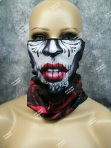 Senorita Face Mask Neck Gaiter Costume Blood Drip Red Rose Day of Dead B... - $13.50 CAD