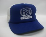B&amp;T Sport Shop Hat Vintage New Era Blue White Snapback Trucker Cap Made USA - $29.99