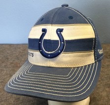 NFL Colts Reebok On Field Fitted S/M Hat Horse Shoe Logo Indianapolis Blue White - $14.84