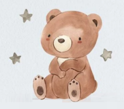 Cute Bear Wall Sticker, Brown Forest Animal Bear Self-adhesive Stickers - £2.52 GBP