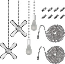 Frosted Ceiling Fan Pull Chain Set 4x Pendants, 2x 36&quot; extensions, 8x co... - $17.28