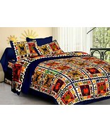 Traditional Jaipur Cotton Printed Bedsheet for Adult/Kids Room, Sanganer... - $32.99