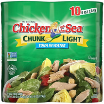 Chicken of the Sea, Chunk Light Tuna in Water, 5 oz. Can (Pack of 10) - £11.02 GBP