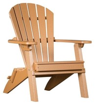 Adirondack Chair - Cedar Folding Fan Back With Cup Holder All Weather Amish Usa - £386.04 GBP