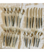 NEW VTG Stainless Flatware Black Tapered Handles Japan  MCM 24 Pieces fo... - $54.45