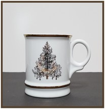 NEW RARE Williams Sonoma Gold Trimmed Christmas Tree Mug 14 OZ Porcelain - £14.91 GBP