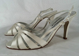 Caparros Alec White Dyeable Silk Evening / Bridal Sandals Size 7 NEW $69 - £27.52 GBP