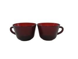 2 Vintage Anchor Hocking Royal Ruby Red Glass Punch Cups - $8.86