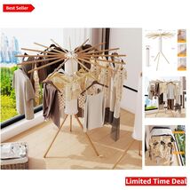 Durable Umbrella-Shaped Drying Rack with 16 Wooden Poles for Efficient L... - $163.30