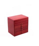 International  Red Ostrich Leather Jewelry Chest - £224.28 GBP